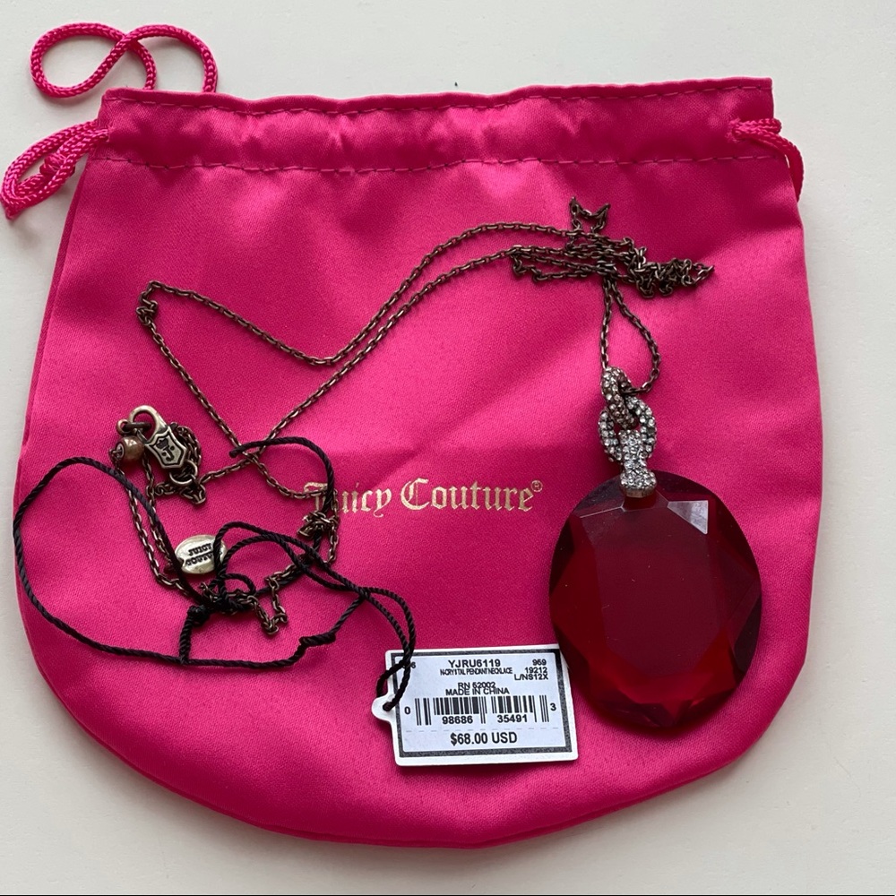 Juicy Couture Ruby red crystal pendant necklace